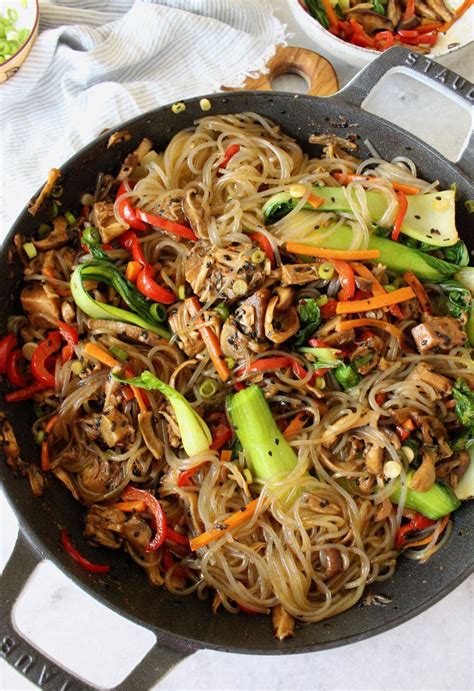 Korean Glass Noodles Stir Fry Recipe • Veggie Society