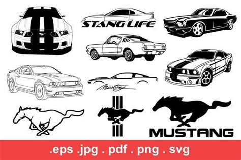 10 Ford Mustang Vector Svg Logo files - car, mustang, ford, gt, shelby, american, muscle, car ...