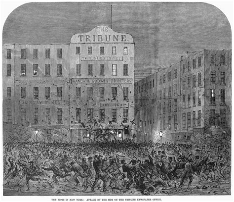 Civil War: Draft Riots, 1863. /Na Mob Of Rioters Attacking The Offices Of The 'New York Tribune ...