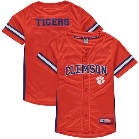 Youth Colosseum Orange Clemson Tigers Strike Zone Baseball Jersey ...