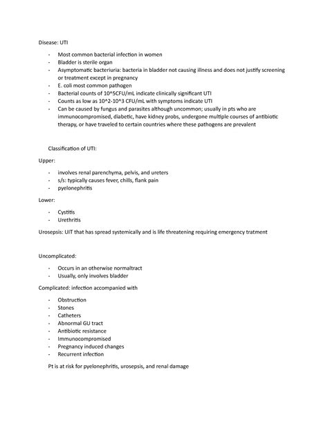 UTI concept map - 10th ed - Medical-Surgical Nursing - Disease: UTI ...