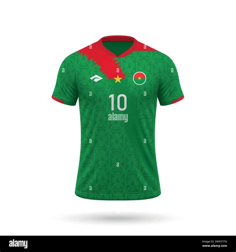 3d realistic soccer jersey Burkina Faso national team, shirt template ...