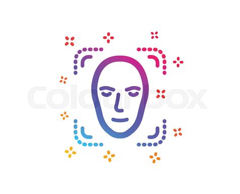 Face detection icon. Head recognition sign. Vector | Stock vector | Colourbox