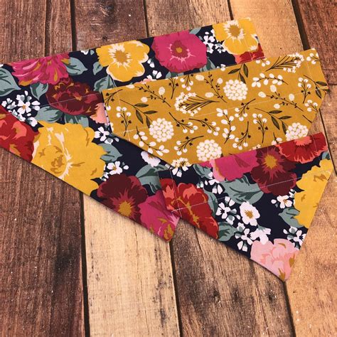 Fall Floral Dog Bandana Slip Over Collar Bold Floral | Etsy