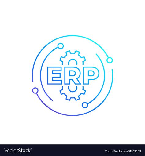 Erp enterprise resource planning line icon Vector Image