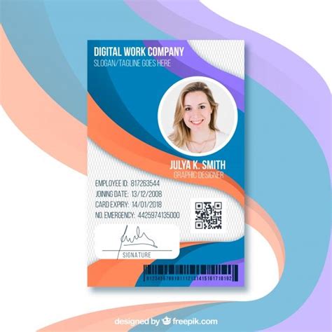 Premium Vector | Id card template with flat design | Carte d'identité, Carte, Modèle de carte