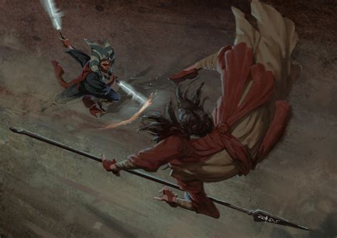 ArtStation - "Ahsoka Tano vs The Magistrate" The Mandalorian fanart