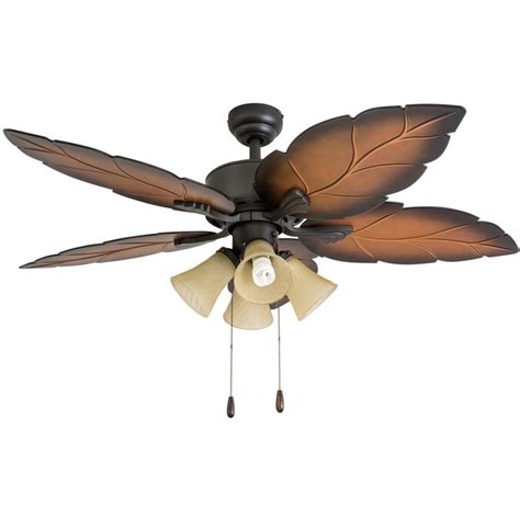 Prominence Home Tropics Tropical Bronze 52-in LED Indoor Ceiling Fan (5-Blade) in the Ceiling ...