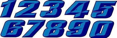 3D Beveled Chiseled Race Car numbers vinyl graphic decal | eBay