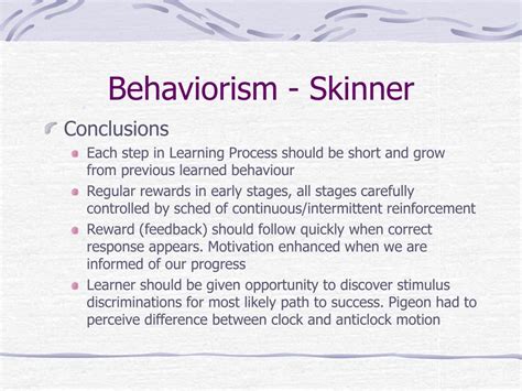 Behaviorism Learning Theory