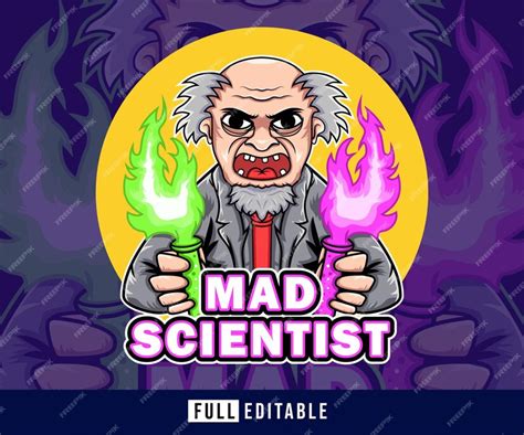 Premium Vector | Mad scientist mascot logo design vector
