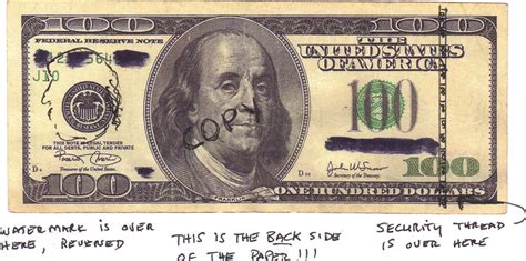 $100 bill printed with the paper backwards in the press | Collectors Weekly