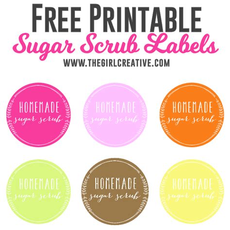 Free Sugar Scrub Labels - The Girl Creative