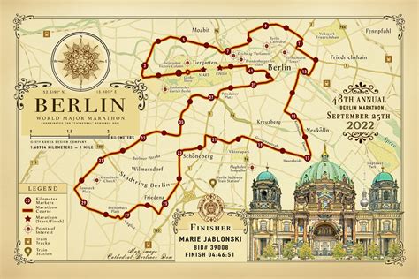 Berlin Marathon Map Art — Kokua Design Company Cartography, Maps