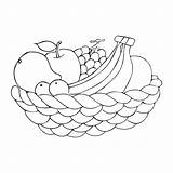 Fruit Basket Coloring Page For Kids Vector Illustration EPS And Image  sketch template