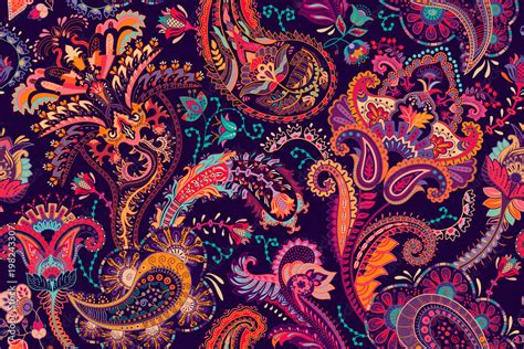 Colorful Paisley pattern for textile, cover, wrapping paper, web ...