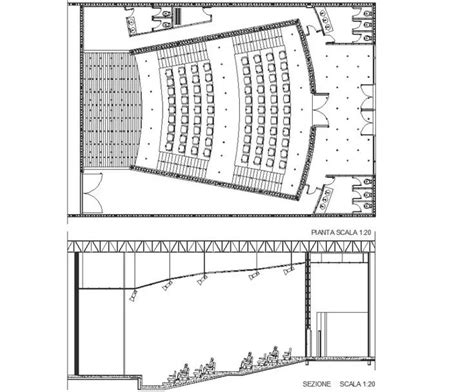 Plan and Section Detail of Auditorium Autocad File