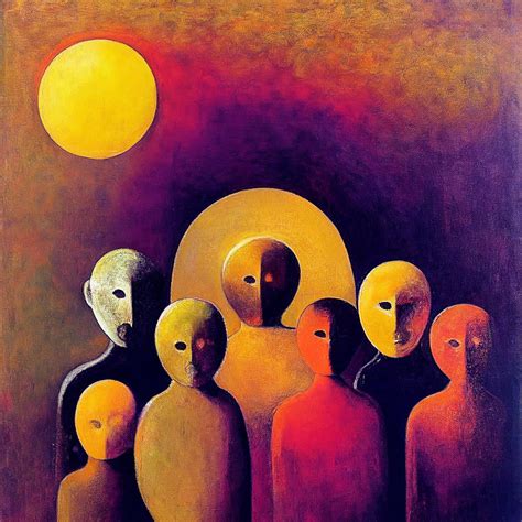 Abstract Crowd with Expressive Faces by F. Abderrahim