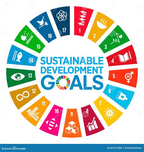 Sustainable Development Goals Symbols In A Circle With Colored Wedges Cartoon Vector ...