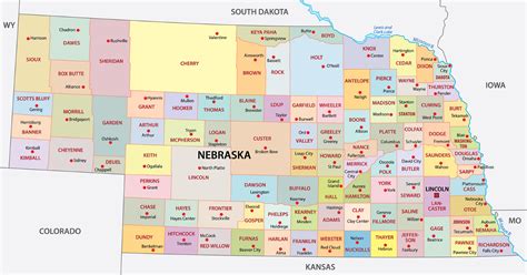 Nebraska Counties Map | Mappr