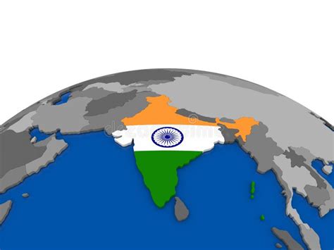 India on 3D globe stock illustration. Illustration of diplomacy - 83840953