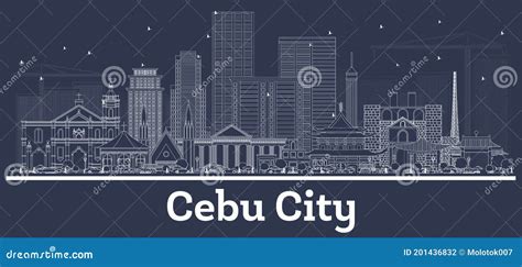 Cebu City Skyline Golden Silhouette. Cartoon Vector | CartoonDealer.com ...