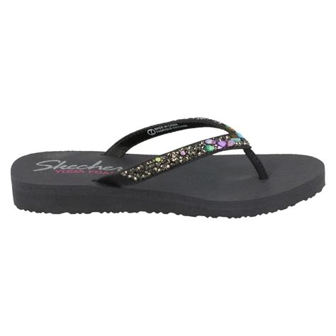 Ladies Skechers Yoga Foam Beaded Flip Flop Break Water | eBay