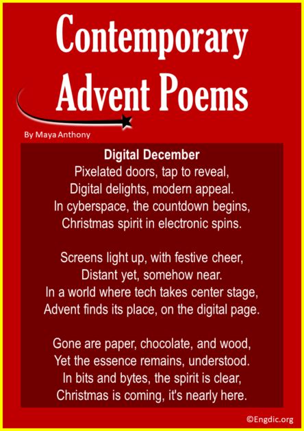 10 Short Poems about Advent Calendar - EngDic