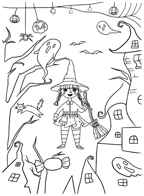 Drawing Halloween Costume Coloring Page - Free Printable Coloring Pages