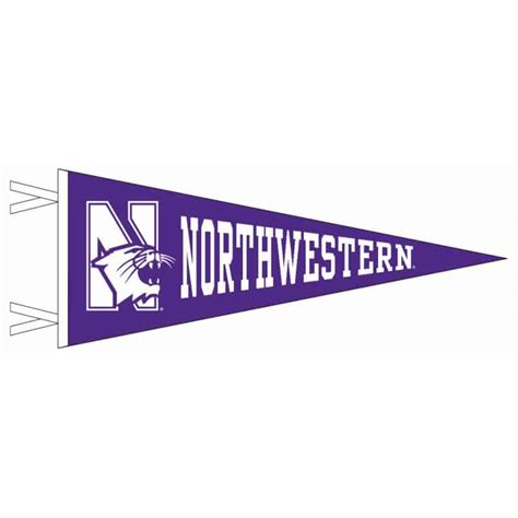 Northwestern Wildcats Wool Felt Pennant with the Mascot Design (4X9)