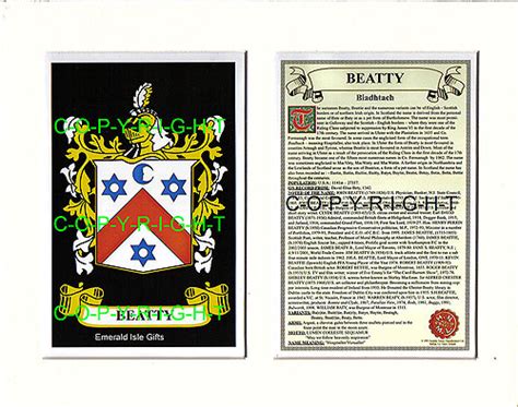 Heraldic Mounts - Beatty Family Crest and History