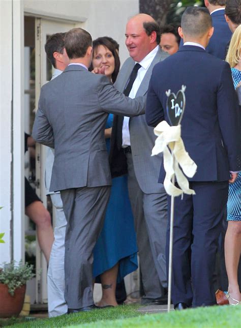 Brian Baumgartner greeted a guest at his wedding. | The Office Stars at ...