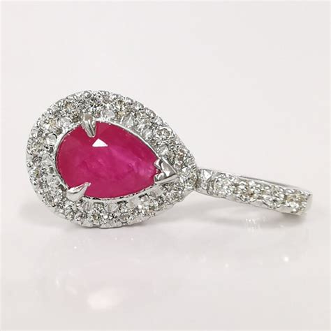 14 kt. White gold - Pendant Ruby - Catawiki