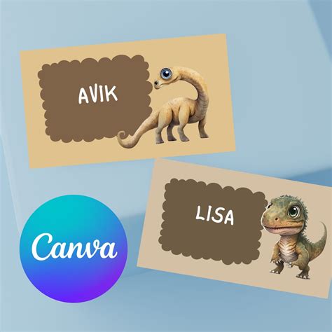 Classroom Name Tags Template Dinosaur Editable Printable Elementary School Name Tags Back to ...