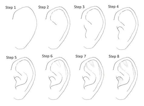 drawing manga ears step by step | Drawing techniques, Drawing tips, Drawings