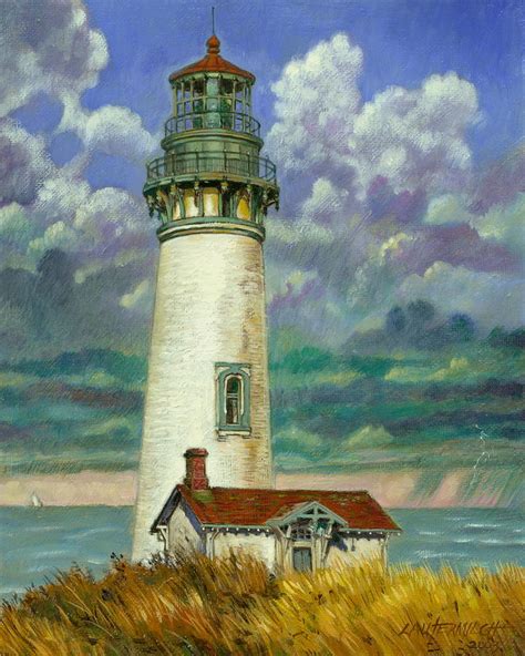 Abandoned Lighthouse Painting by John Lautermilch