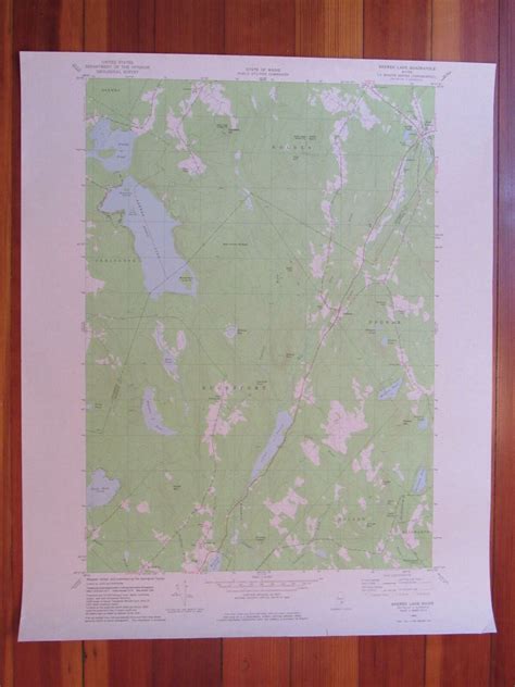 Brewer Lake Maine 1982 Original Vintage USGS Topo Map: (1982) Map | RareMapsandBooks