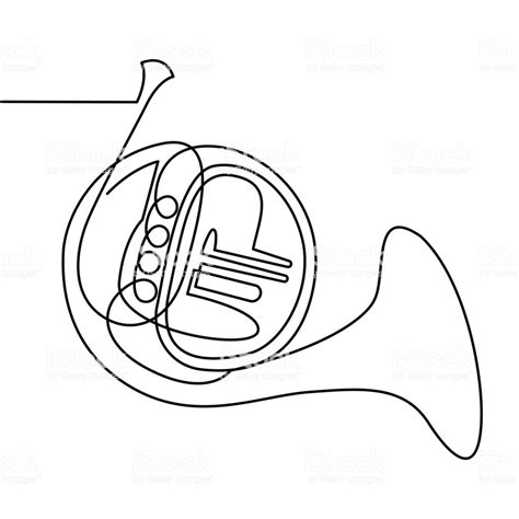 French Horn Drawing, Pencil, Sketch, Colorful, Realistic Art Images ...