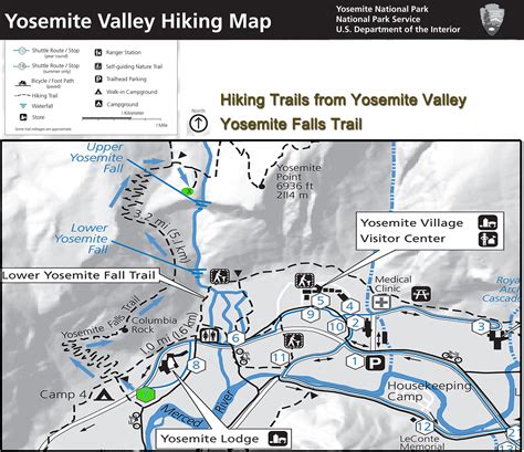 Yosemite Hiking Map - Yosemite Falls Trail Yosemite Falls is the ...