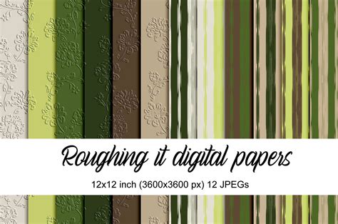 Roughing It Digital Papers Graphic by Andrea Kostelic · Creative Fabrica