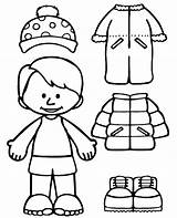 Winter Clothes Printable sketch template