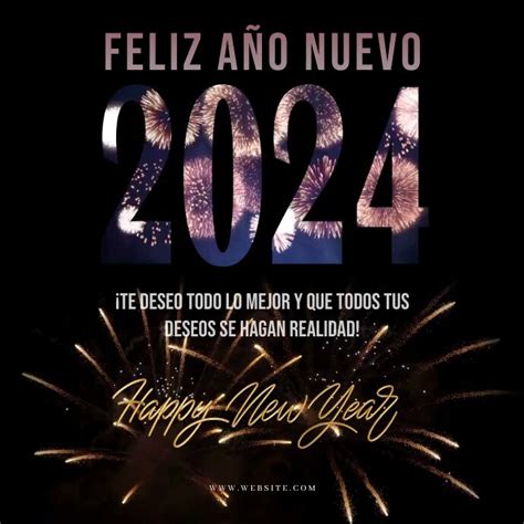 Feliz Año Nuevo 2024 video fireworks Template | PosterMyWall