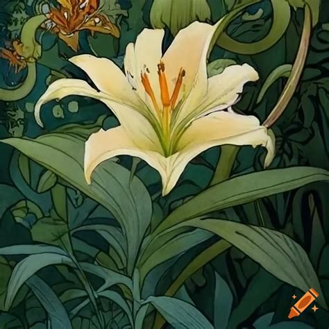 Watercolor painting of a detailed lily on white backdrop