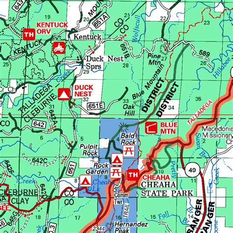 Shoal Creek Ranger District, Talladega National Forest Map by US Forest Service R8 | Avenza Maps