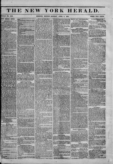 Image 1 of The New York herald (New York [N.Y.]), April 3, 1854 ...