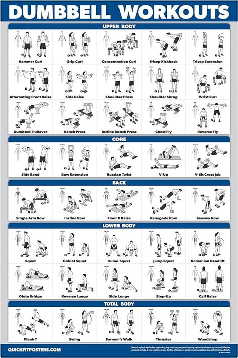 Palace Learning Dumbbell Workout Exercise Poster Free Weight Body ...