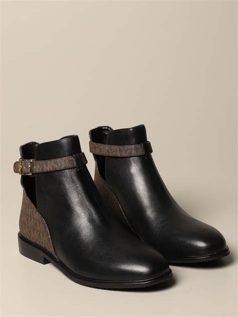 MICHAEL KORS: Michael ankle boots in smooth leather and MK print ...