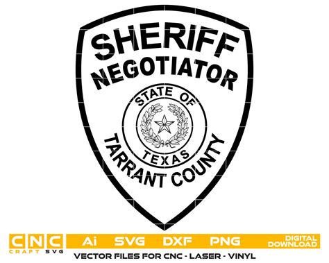 Tarrant County Sheriff Badge Vector Art, Ai,SVG, DXF, PNG, Digital Fil