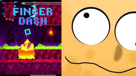 GEOMETRY DASH!!!!! (Fingerdash, Dash, and my own level!) - YouTube