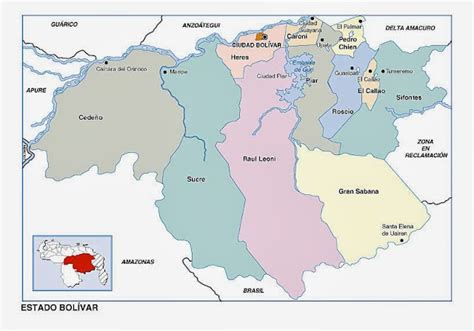 Blog de Biologia: Lista Municipios y Capitales del Estado Bolívar (Venezuela)